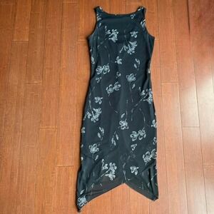 Vintage Byer Too! Black and Silver Midi‎ Dress